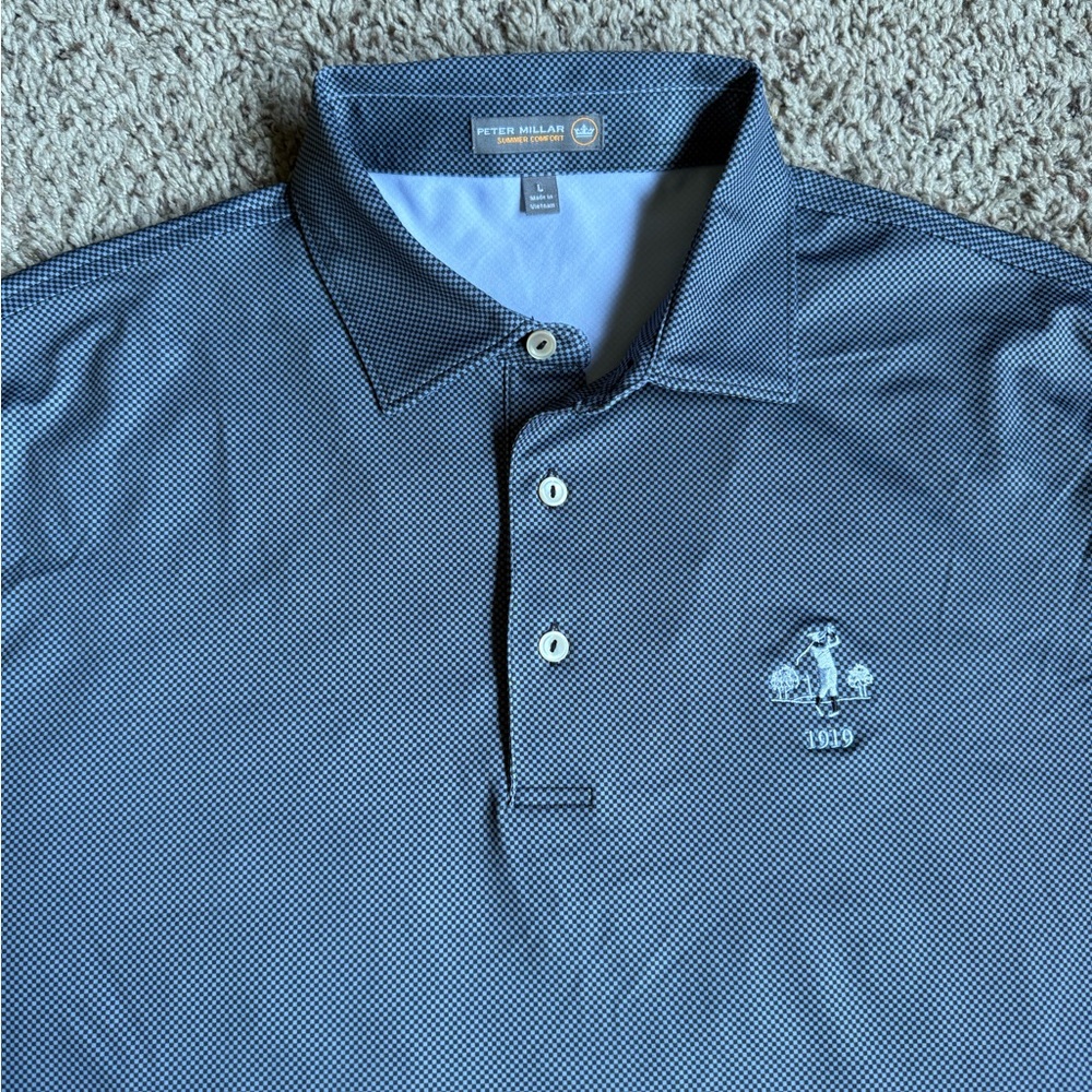 Peter Millar Golf Polo Shirt Large Summer Comfort Midland Hills Country Club